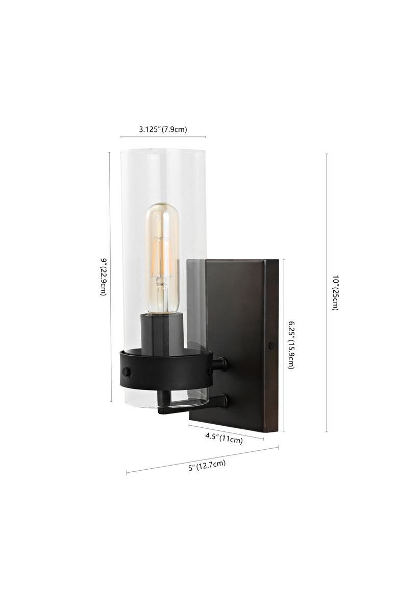Harper 1-Light Coastal Minimalist Iron/Glass LED Sconce, Alternate, color, Oil Rubbed Bronze