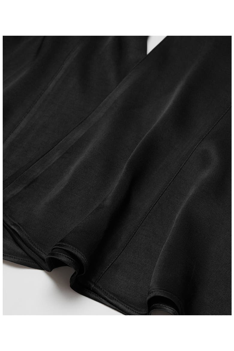 Low Rise Flare Satin Pants, Alternate, color, BLACK