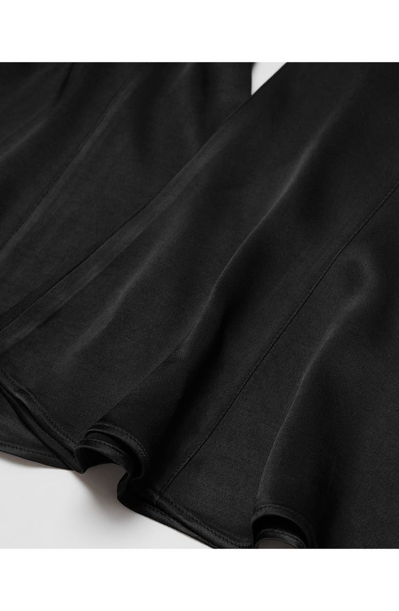 MANGO Low Rise Flare Satin Pants, Alternate, color,