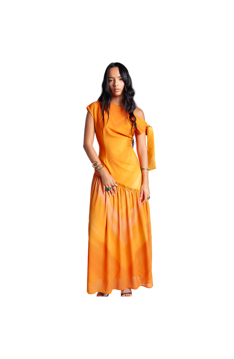 RICHANTEE Asymmetric Maxi Dress, Alternate, color, Orange