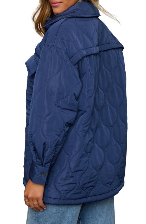 Vici Collection Chilly Morning Onion Quilted Jacket In Blue