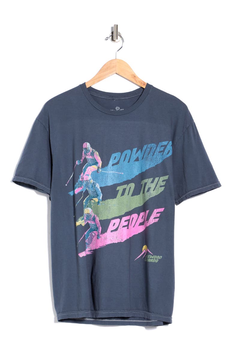 Powder To the People Cotton Graphic T-Shirt, Main, color, GRAPHITE