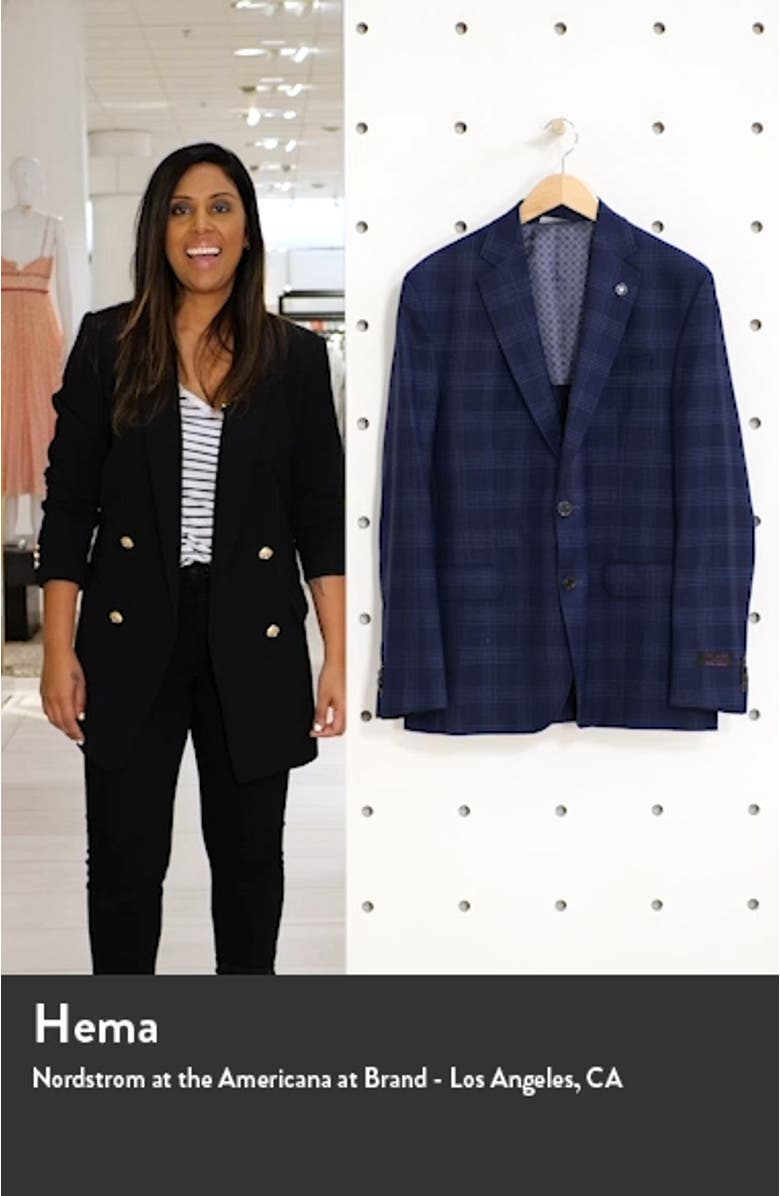 Karl Trim Fit Plaid Wool Travel Sport Coat, sales video thumbnail