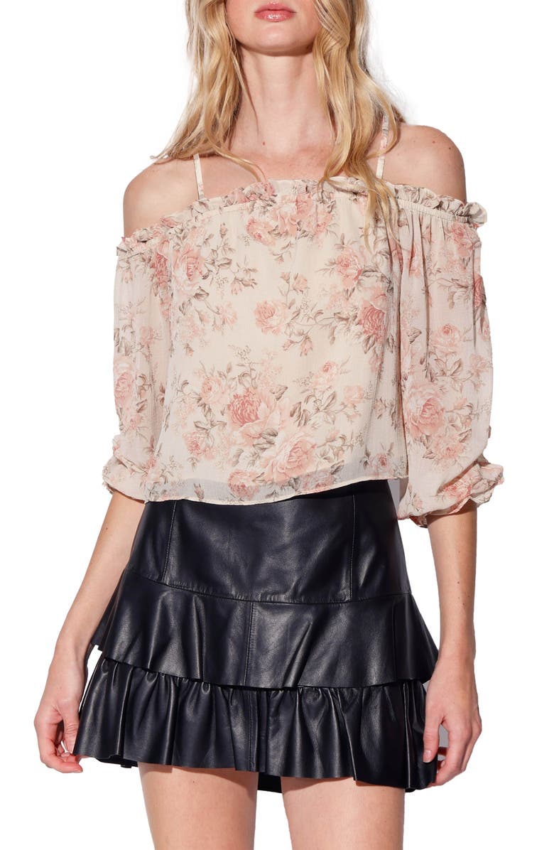 Walter Baker Ember Off-the-Shoulder Top, Main, color, Blush Bouquet