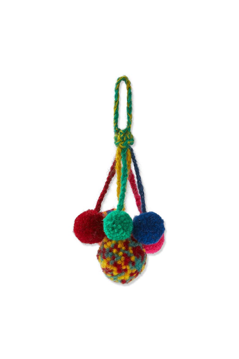 Handmade Multicolor Pompom Tree Ornaments Holiday Decor, Main, color, Green