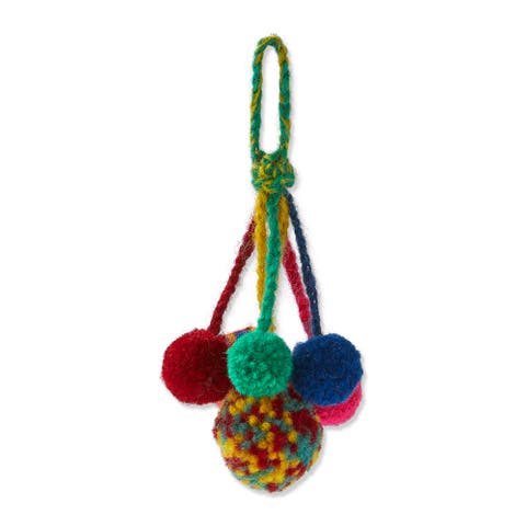 Handmade Multicolor Pompom Tree Ornaments Holiday Decor