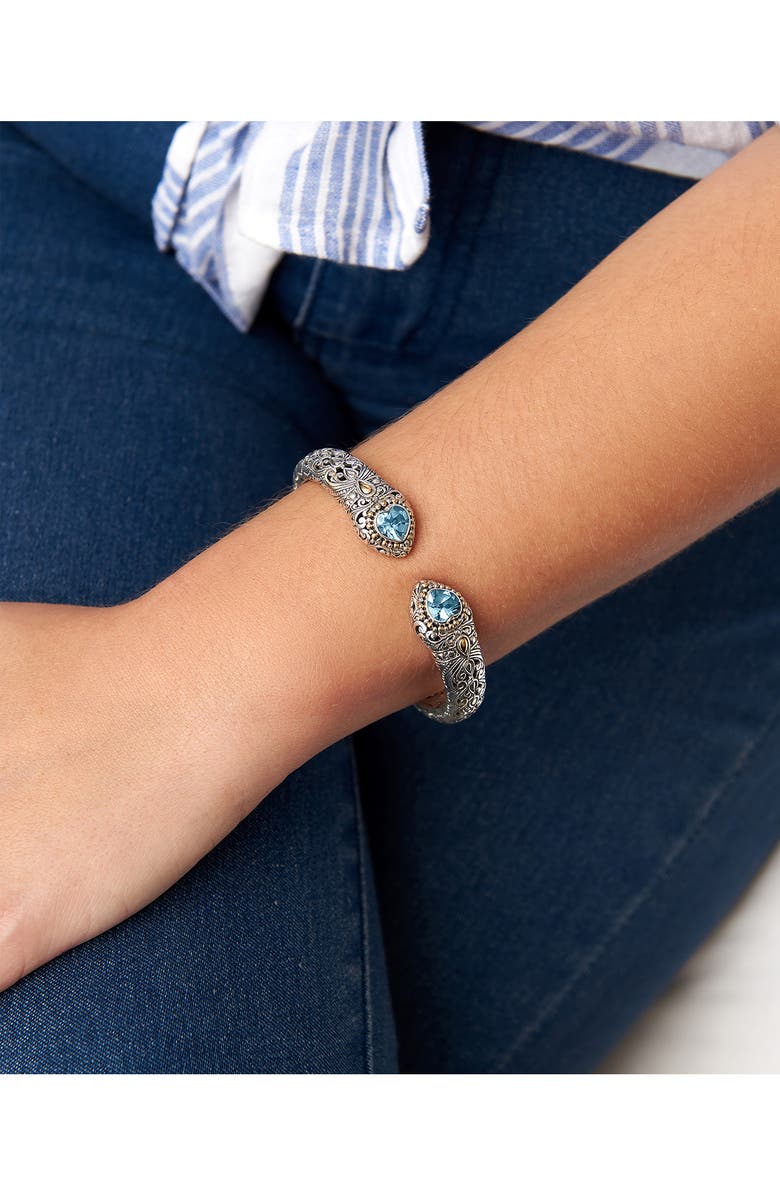 DEVATA Stone & Sterling Silver Bali Lovina Cuff Bracelet, Alternate, color,