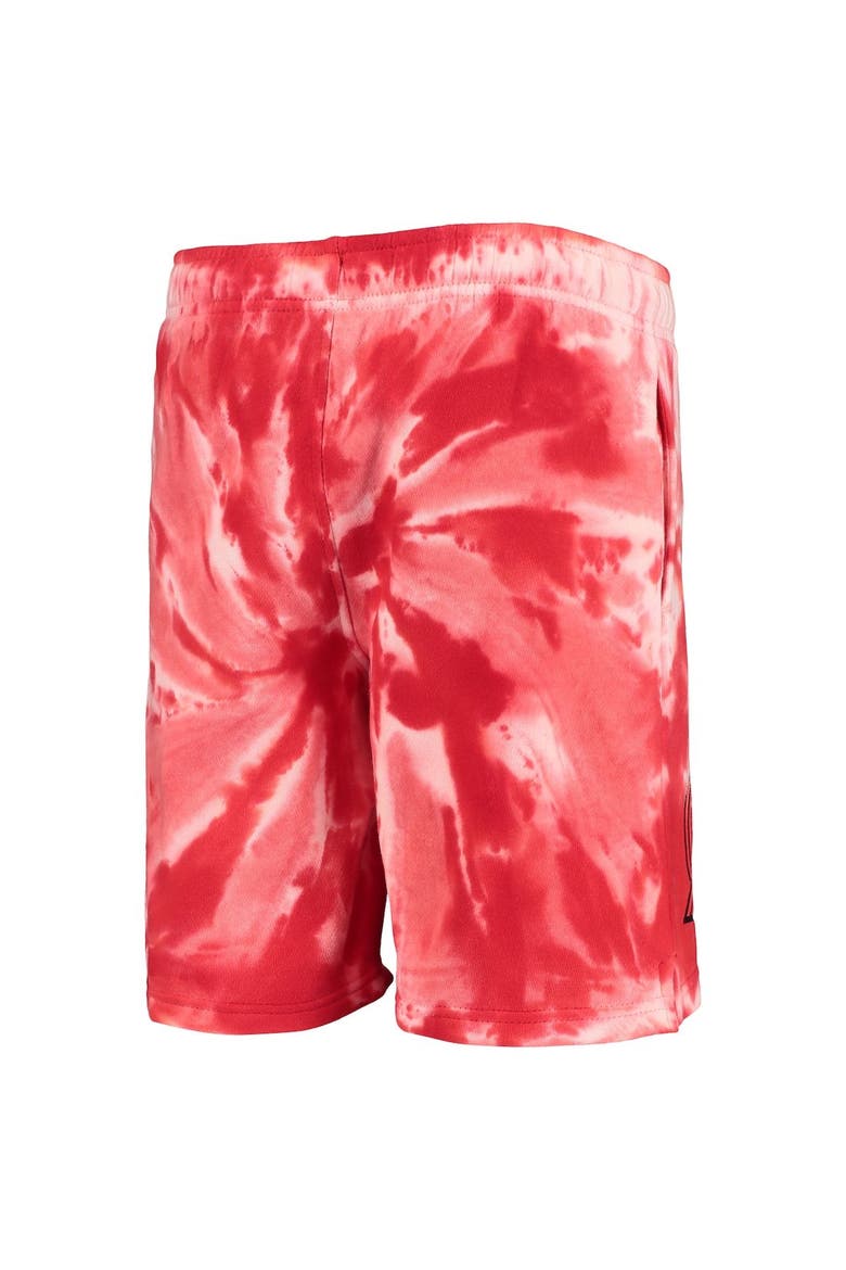 Youth Red Portland Trail Blazers Santa Monica Tie-Dye Shorts, Alternate, color, White