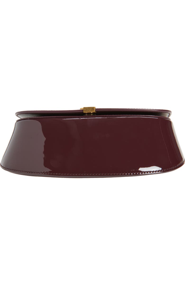 Saint Laurent Voltaire Patent Leather Top Handle Bag, Alternate, color, Dark Red Wine