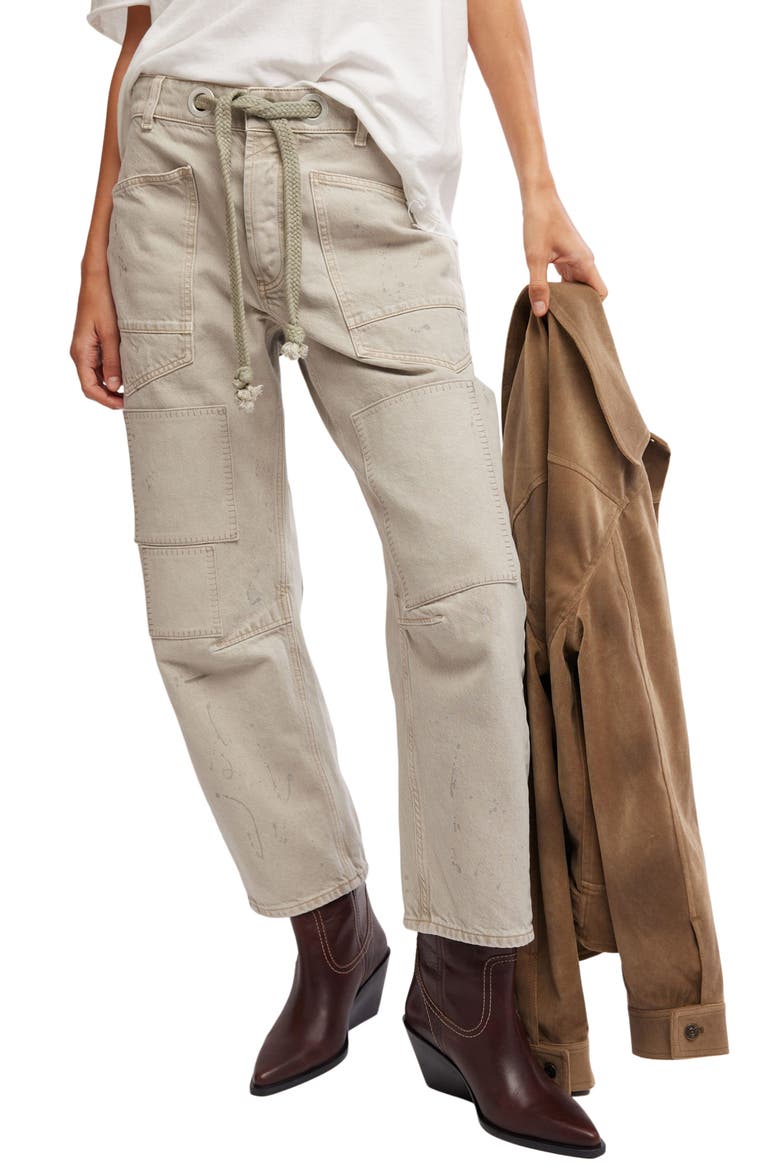 Moxie Low Slung Drawstring Jeans, Main, color, JETTY