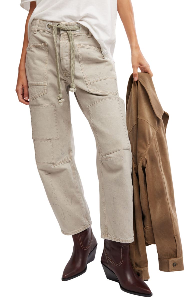 Free People Moxie Low Slung Drawstring Jeans, Main, color, Jetty