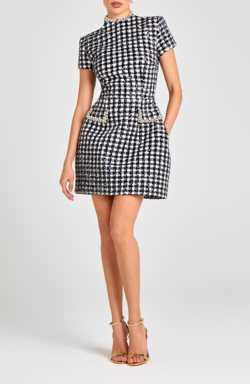 Nadine Merabi Beaded Tweed Minidress In Multi