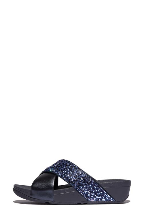 Fitflop Lulu Crystal Embellished Slide Sandal In Midnight Navy