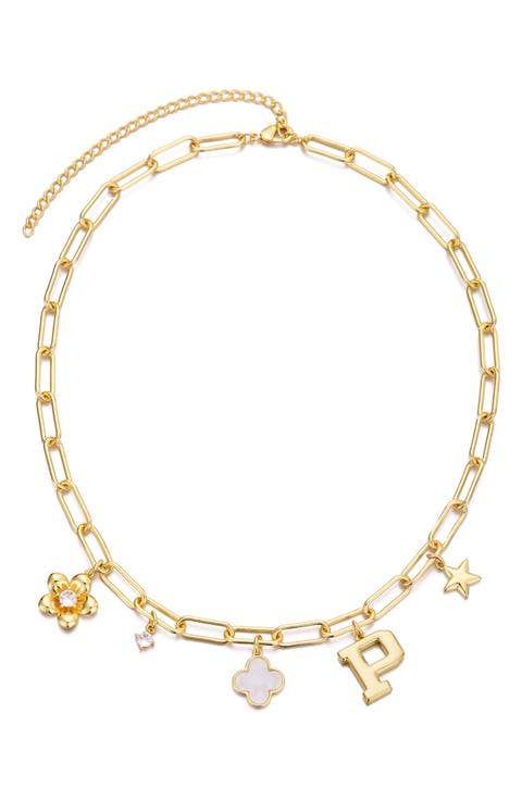 Initial Charm Pendant Necklace