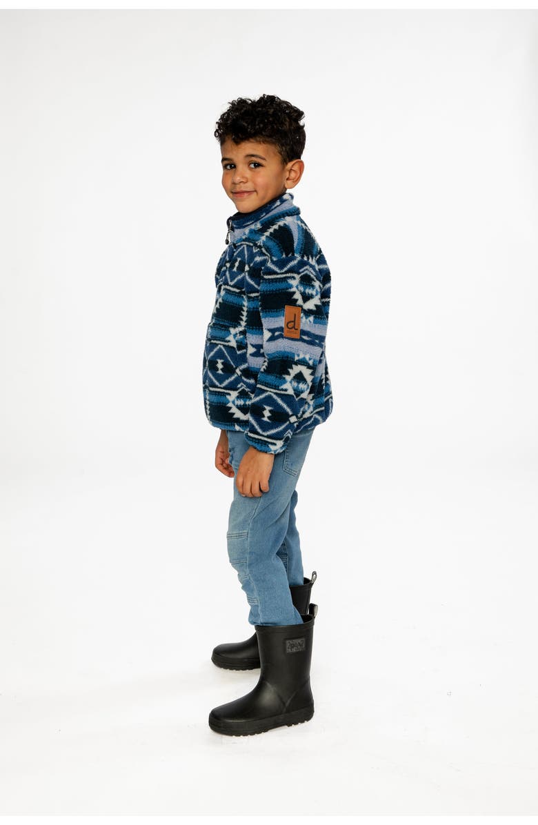 Deux par Deux Mid-Season Plush Half Zip Kangaroo Pocket Pullover Jacket, Alternate, color,