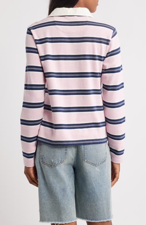 Damson Madder Cassia Shrunken Organic Cotton Rugby Shirt In Blue