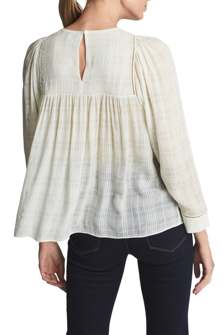Marcia Pleat Yoke Peasant Blouse, Alternate, color, WHITE
