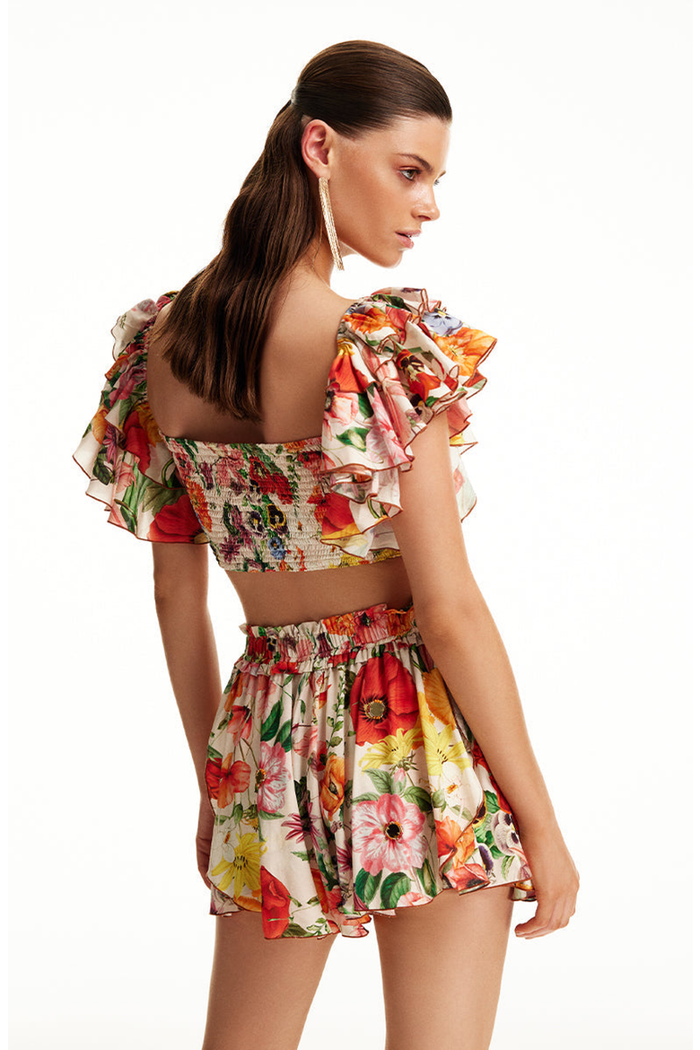 WHIMSY SHORTS, Alternate, color, Printed Ecru