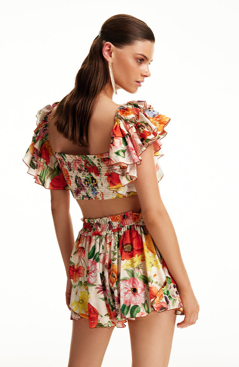 Luna B WHIMSY SHORTS, Alternate, color, Printed Ecru