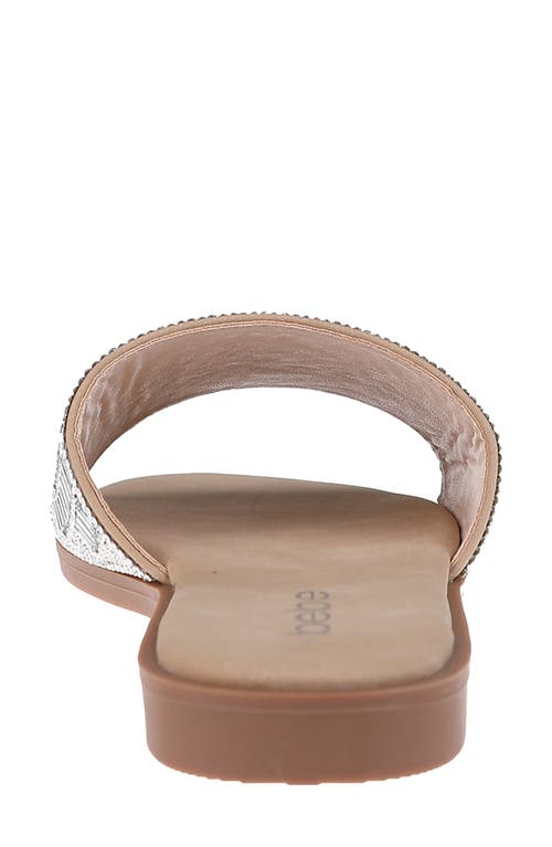 Bebe Rhinestone Slide Sandal In Silver