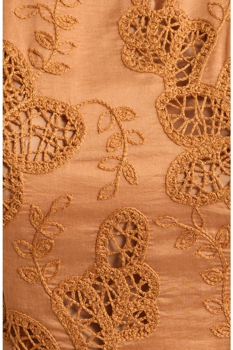 Embroidered Sleeveless Minidress, Alternate, color, RUST