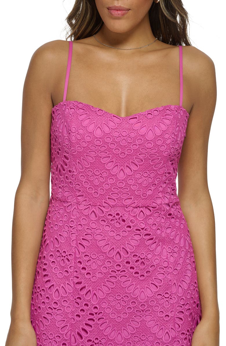 Donna Karan New York Lace Scallop Hem Fit & Flare Dress, Alternate, color,