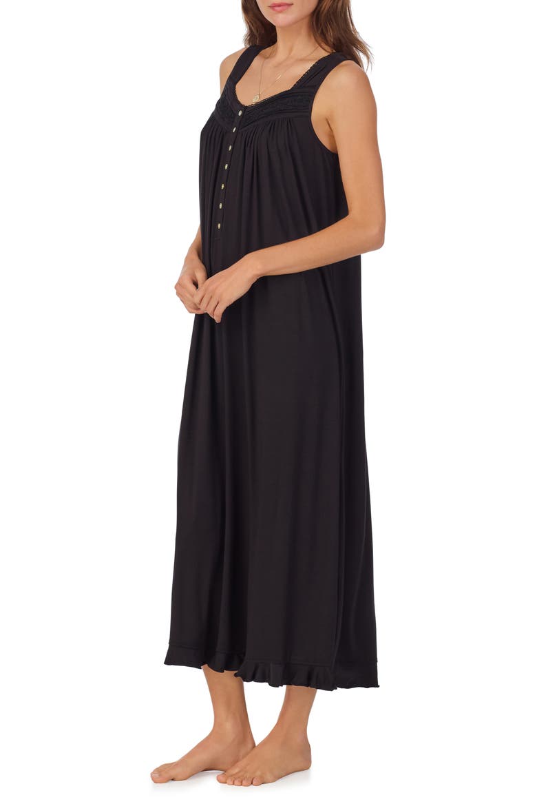 Sleeveless Ballet Jersey Nightgown, Alternate, color, BLACK