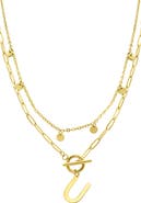 Adornia Initial Pendant Layered Chain Necklace