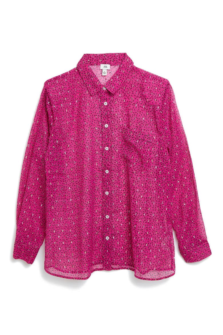 Print Woven Shirt, Alternate, color, BRIGHT PINK