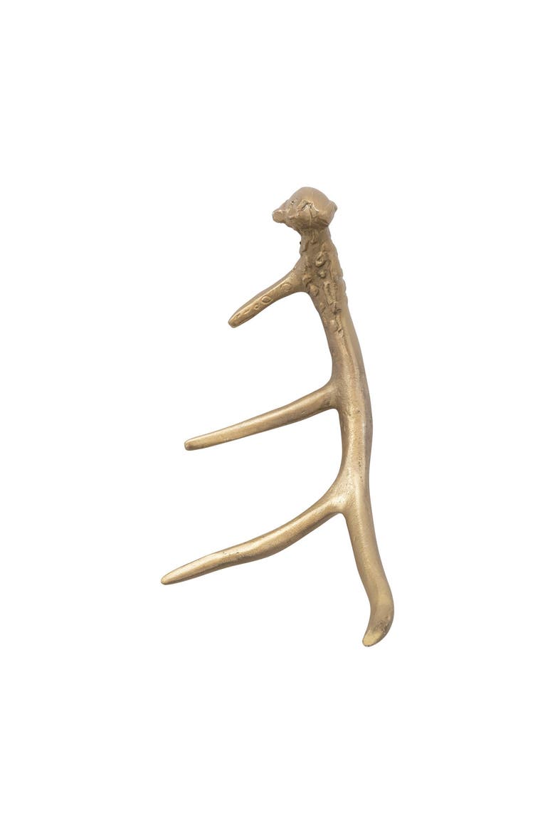 Aluminum Antler Décor, Gold Finish, Alternate, color, Gold