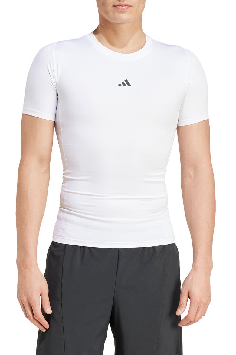 Techfit AEROREADY Training T-Shirt, Main, color, WHITE