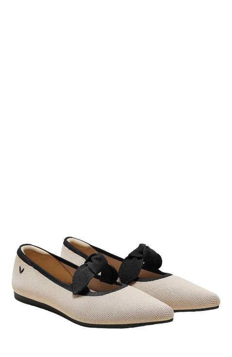 Pointed-Toe Bow Flats (Addriane)