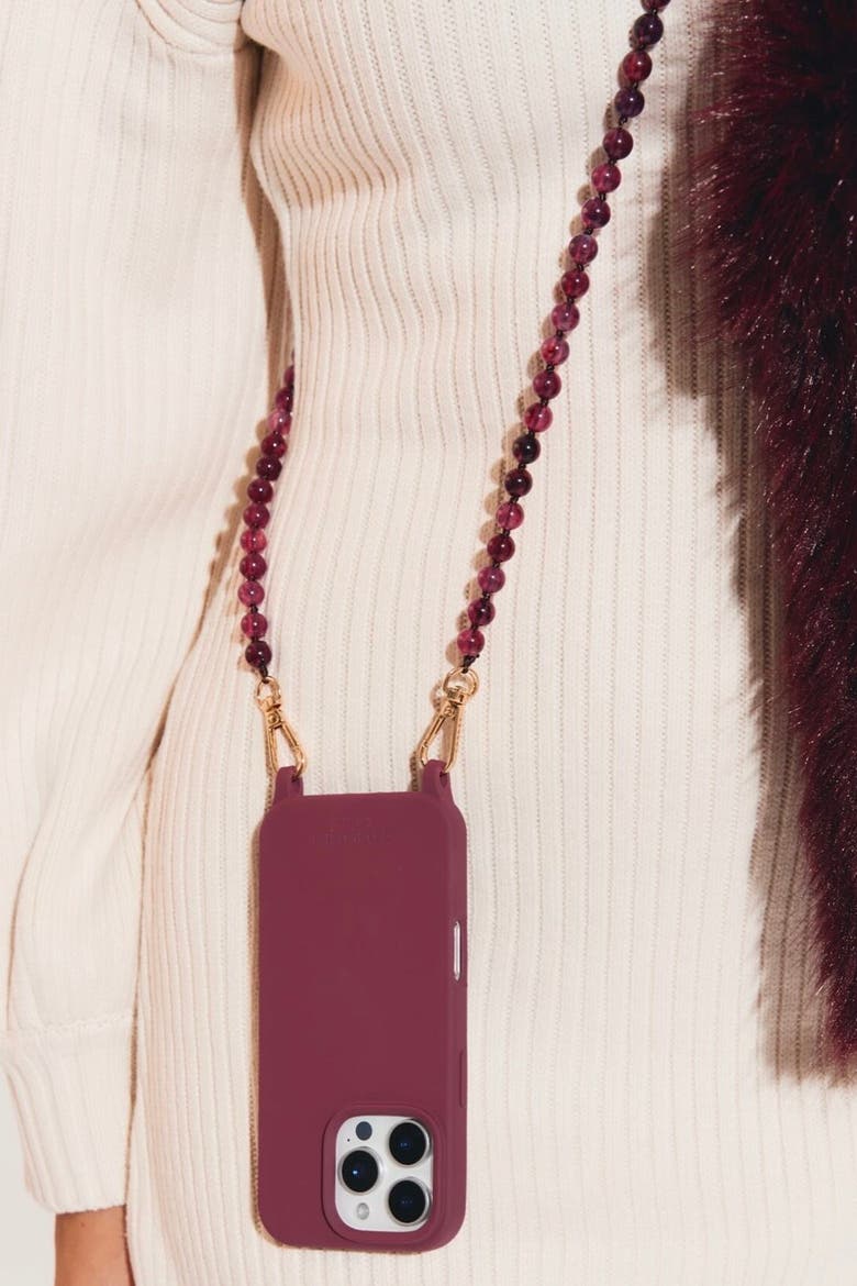 Scarlett Phone Chain, Alternate, color, Burgundy