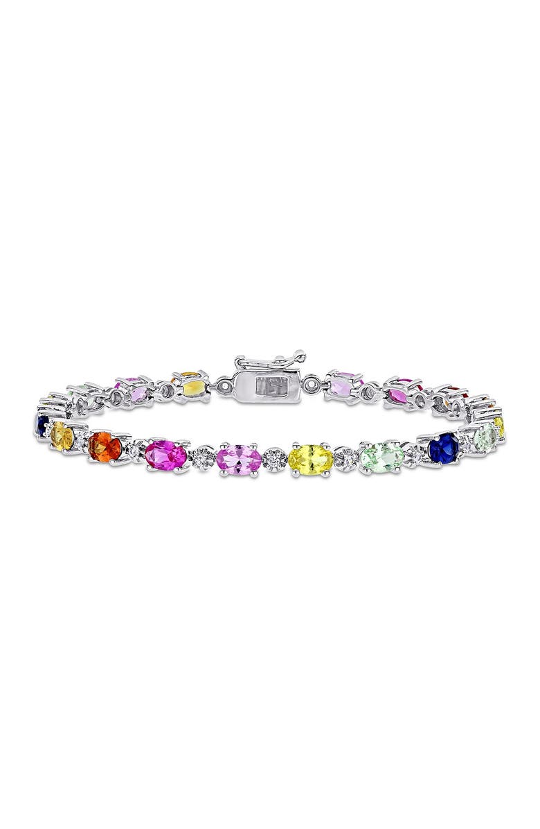 DELMAR Sterling Silver Multicolor Sapphire Bracelet, Main, color, 