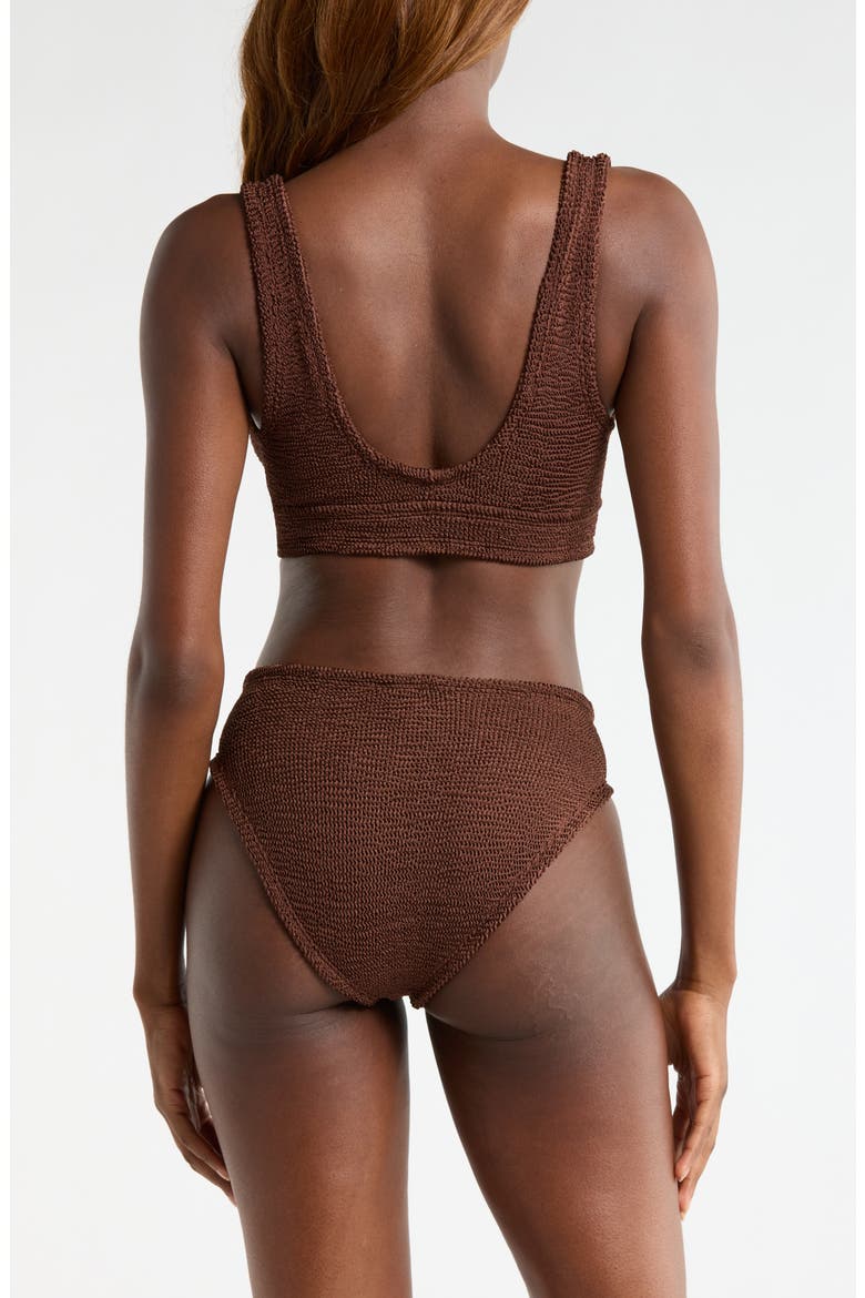 Angel Crinkle Two-Piece Swimsuit, Alternate, color, METALLIC CHOCOLATE