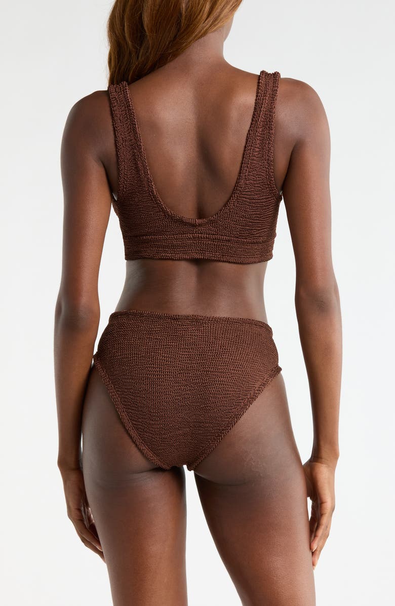 Hunza G Angel Crinkle Two-Piece Swimsuit, Alternate, color, Metallic Chocolate