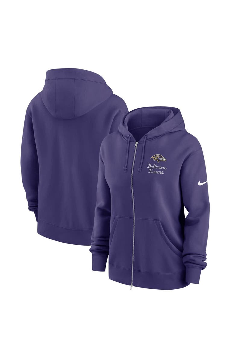 Women's Nike Purple Baltimore Ravens Phoenix Rewind Full-Zip Hoodie, Main, color, Purple
