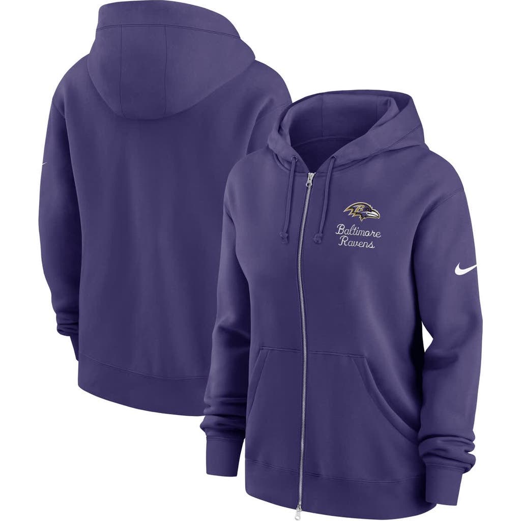 Nike Purple Baltimore Ravens Phoenix Rewind Full-zip Hoodie In Blue