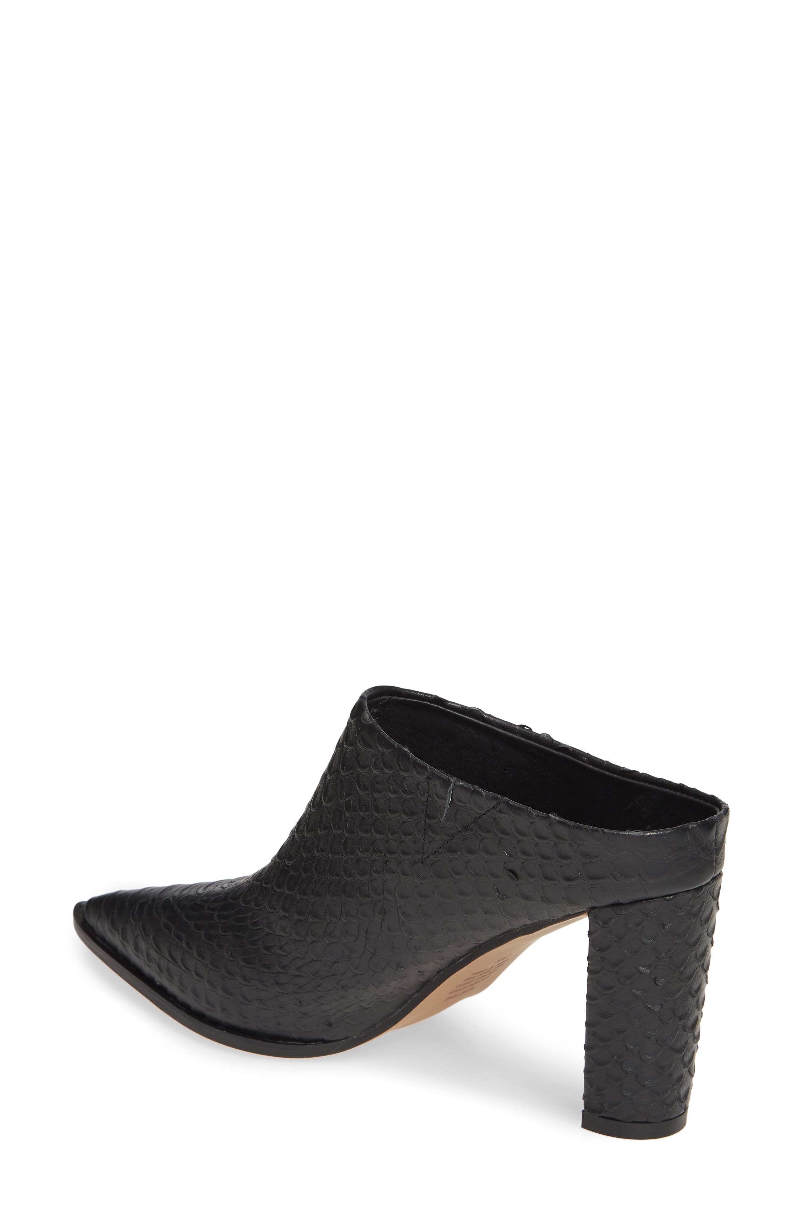 Rue Mule, Alternate, color, BLACK SNAKE PRINT LEATHER