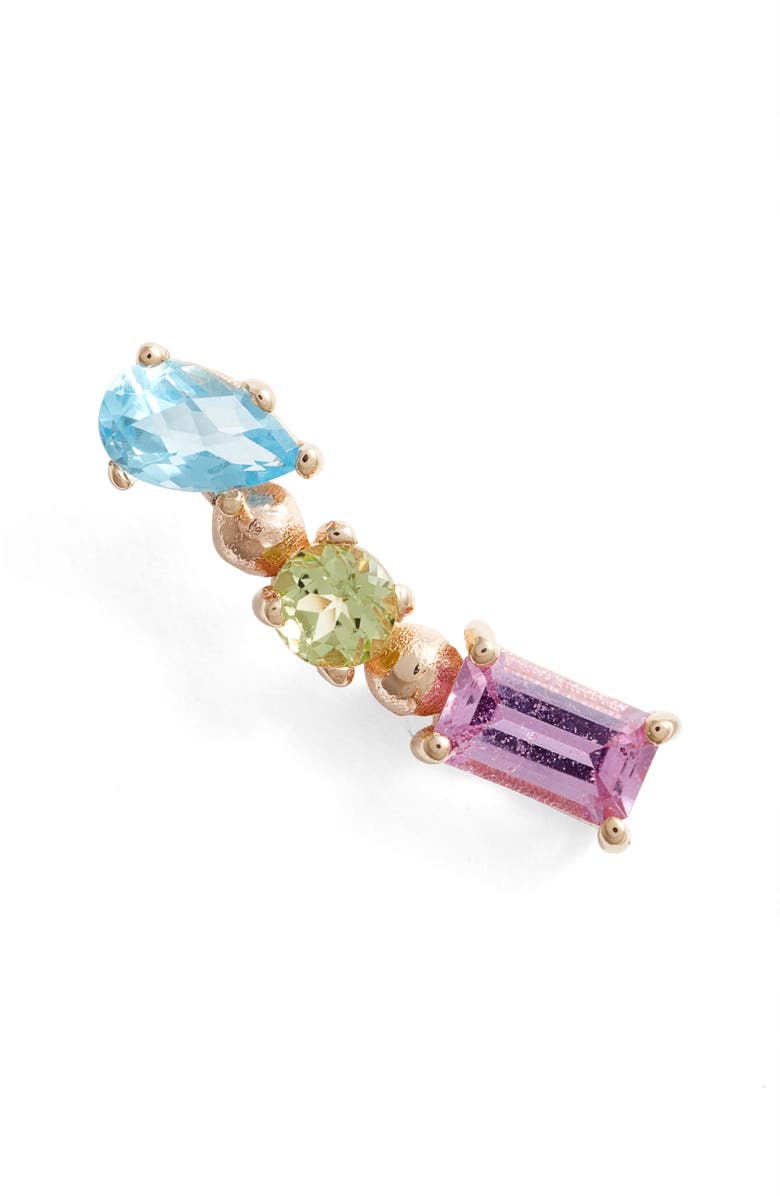 Anzie Carr Single Multistone Ear Crawler, Main, color, Gold/ Multicolor Stones/ Right