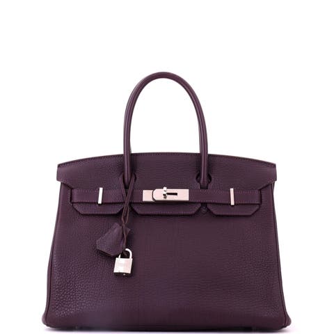 Birkin Handbag Purple Togo with Palladium Hardware 30