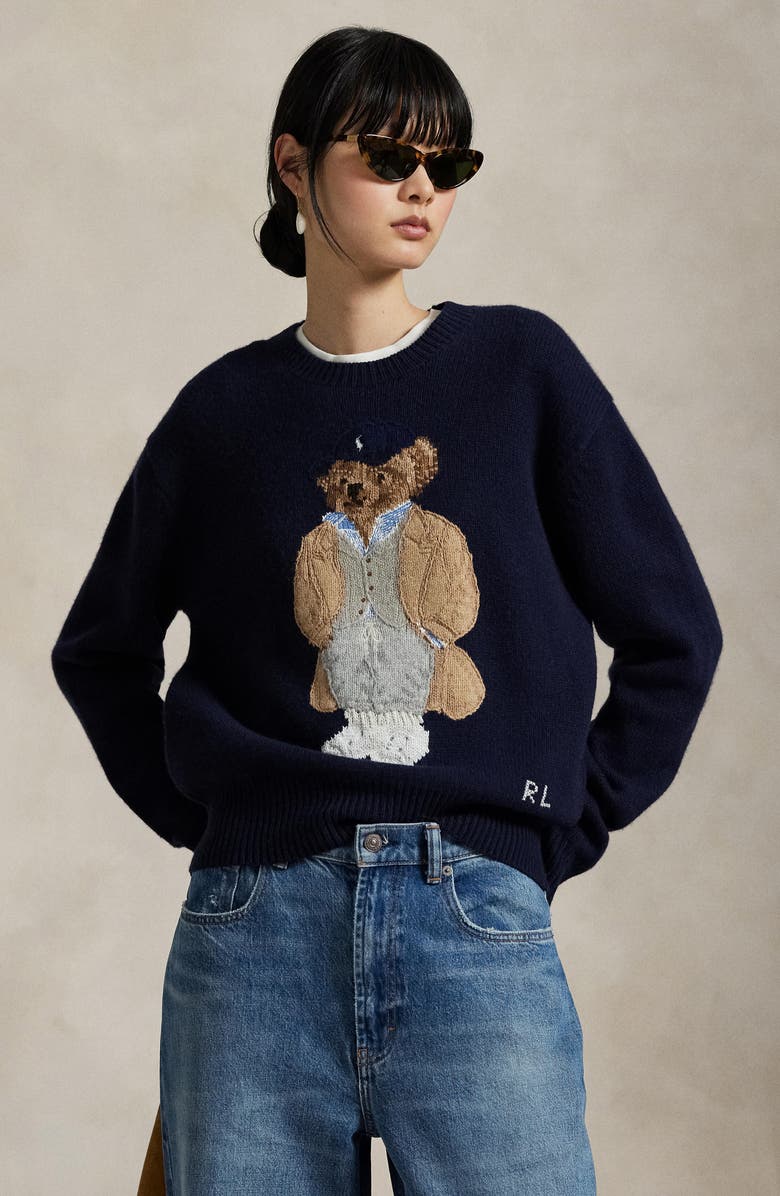 Polo Ralph Lauren Polo Bear Wool & Cashmere Crewneck Sweater, Alternate, color,