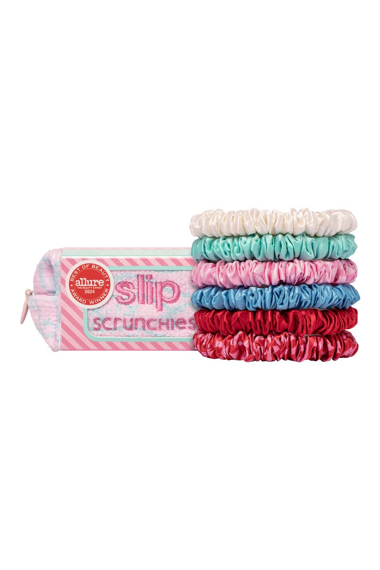 High Tide Pure Silk Skinny Scrunchie Set, Main, color, HIGH TIDE
