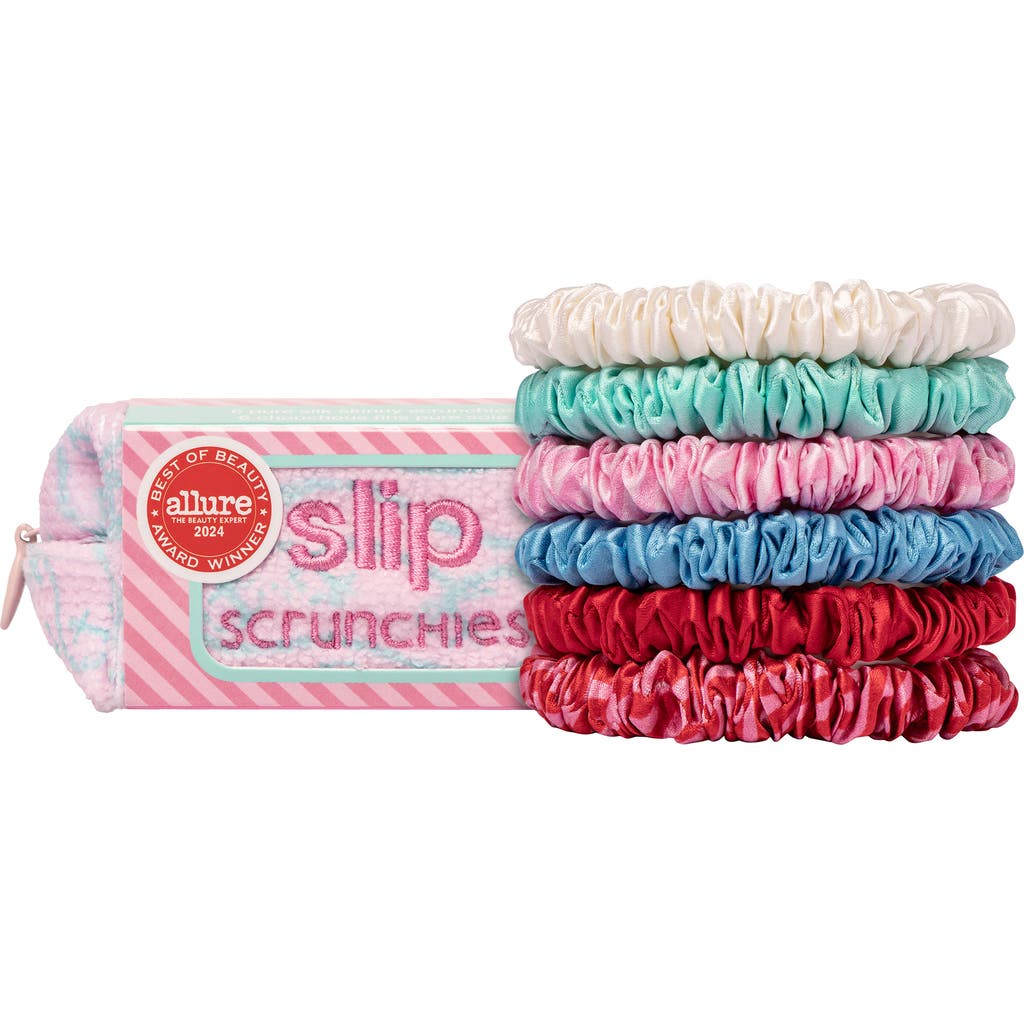Slip Skinny Scrunchie Set With Complimentary Pouch In High Tide In High Tide