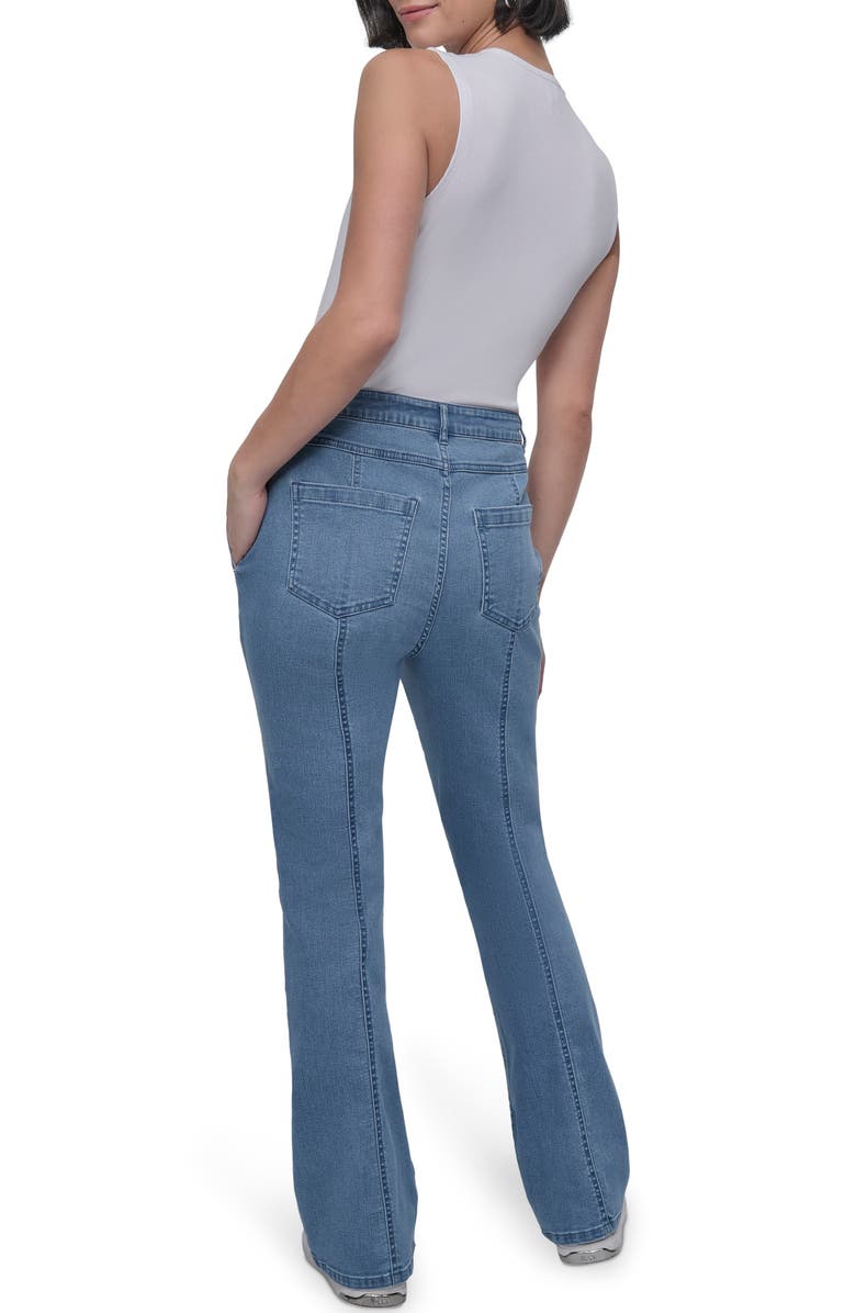 DKNY Seam Front Kick Flare Jeans, Alternate, color,