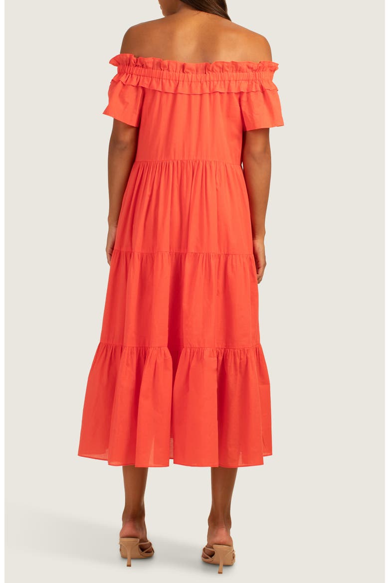 Cattleya 2 Tiered Off-the-Shoulder Dress, Alternate, color, SLUSHIE