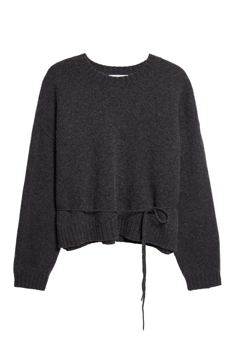 Wool Crewneck Sweater, Alternate, color, DARK CHARCOAL MELANGE