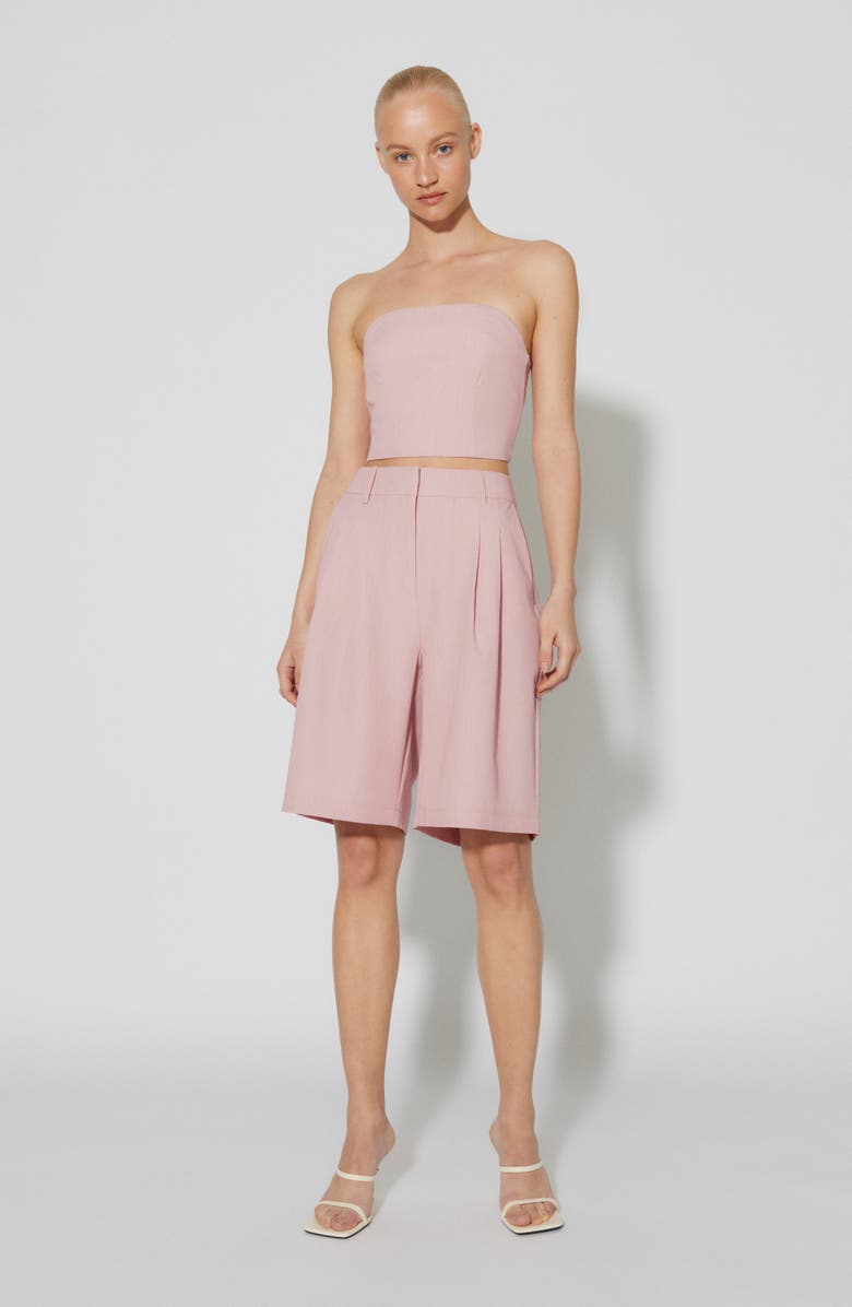 SOMETHING NEW Caroline Pleated High Waist Bermuda Shorts, Alternate, color,