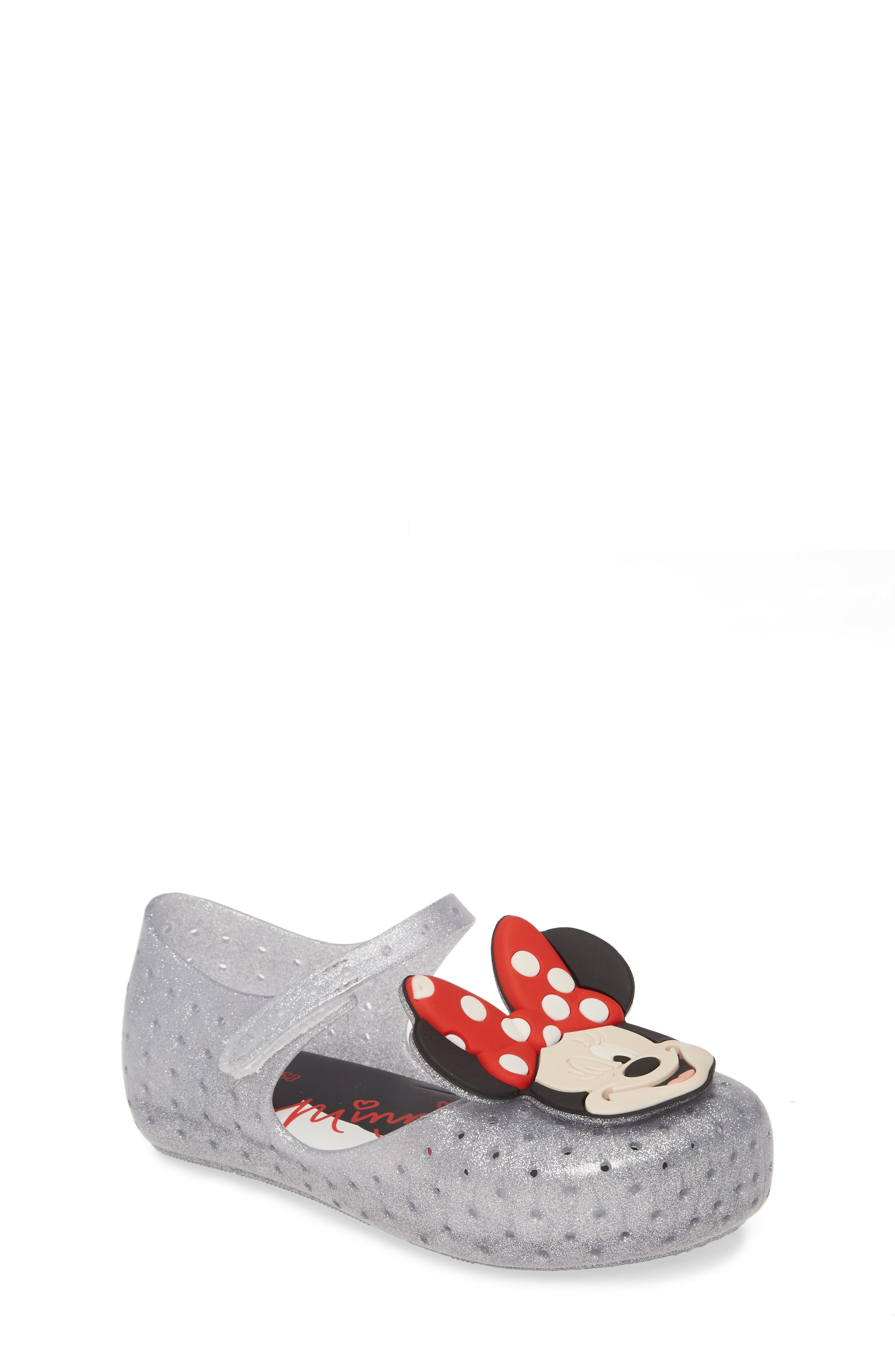 Mini Melissa x Disney Furadinha Minnie Mouse Mary Jane Flat, Main, color, 