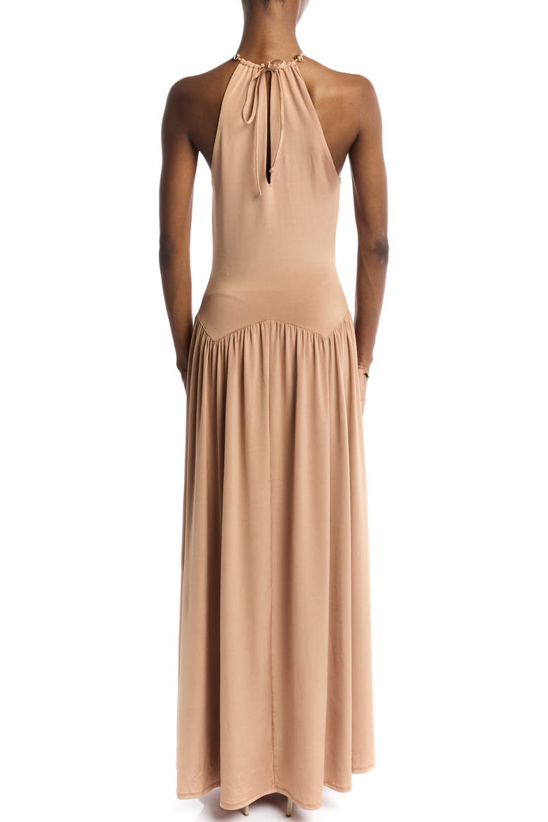 Santorini Halter  Slit Maxi Dress, Alternate, color, Copper